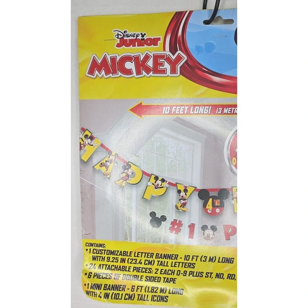 Disney Junior Mickey Mouse Jumbo Letter Banner Kit 10 Ft Yellow Birthday Decor‎